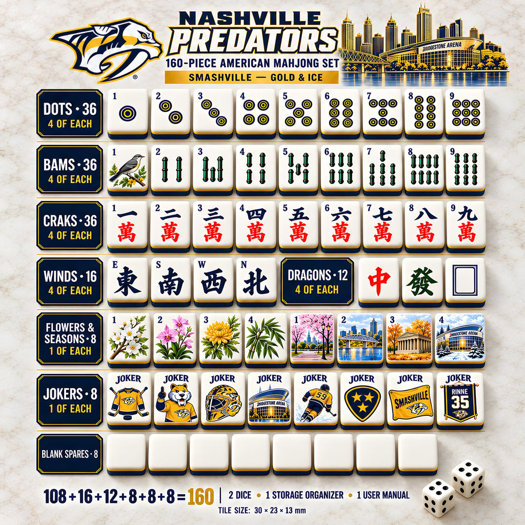 Premium NVPB Mahjong Tiles Set PVNA