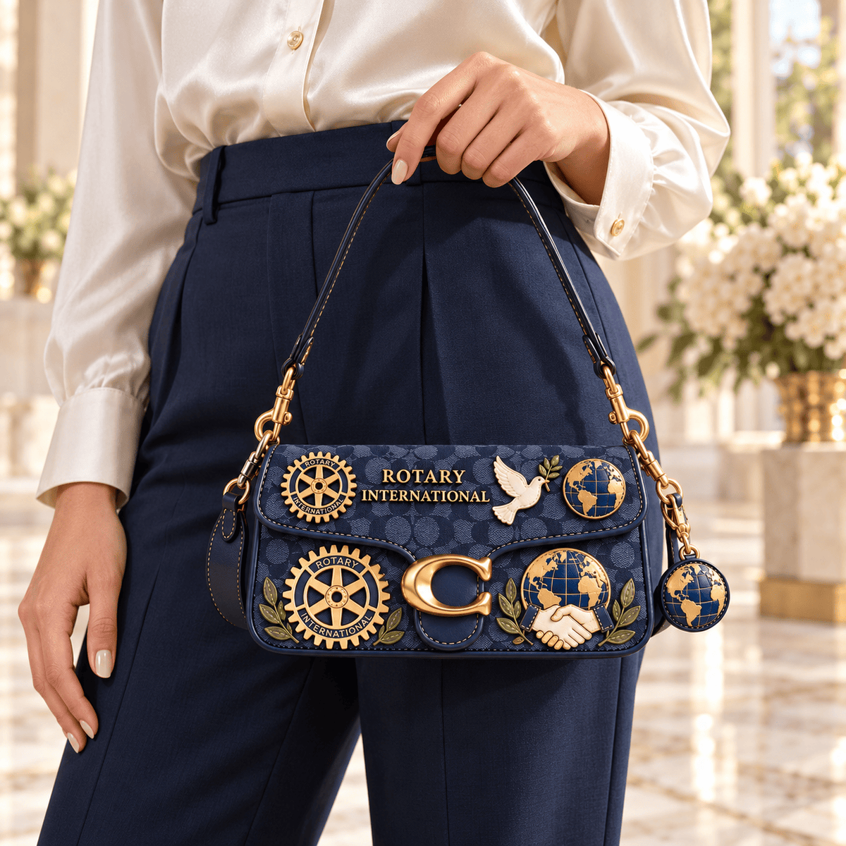 Premium ROTI Coach Shoulder Cross With Charm NPL