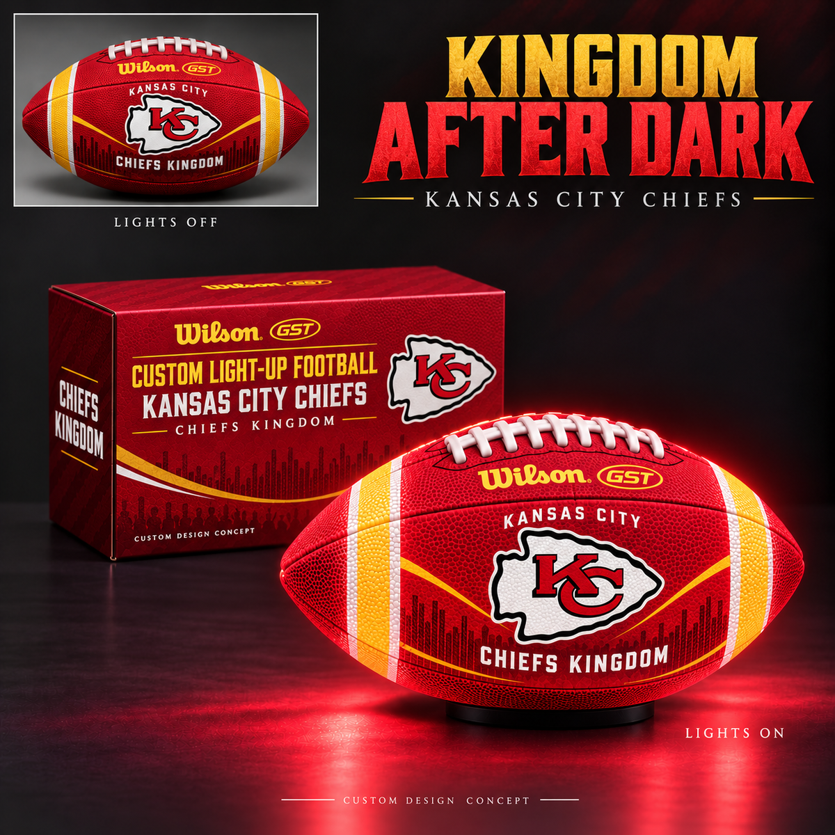 KCC Premium Light-Up Football NHVH