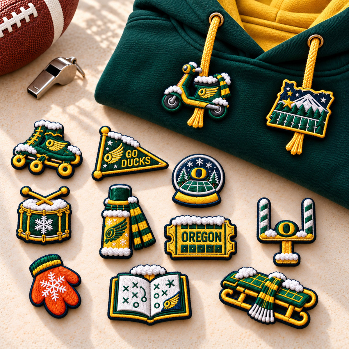 Premium ORD Christmas Embroidered Charm Hoodie PVNA