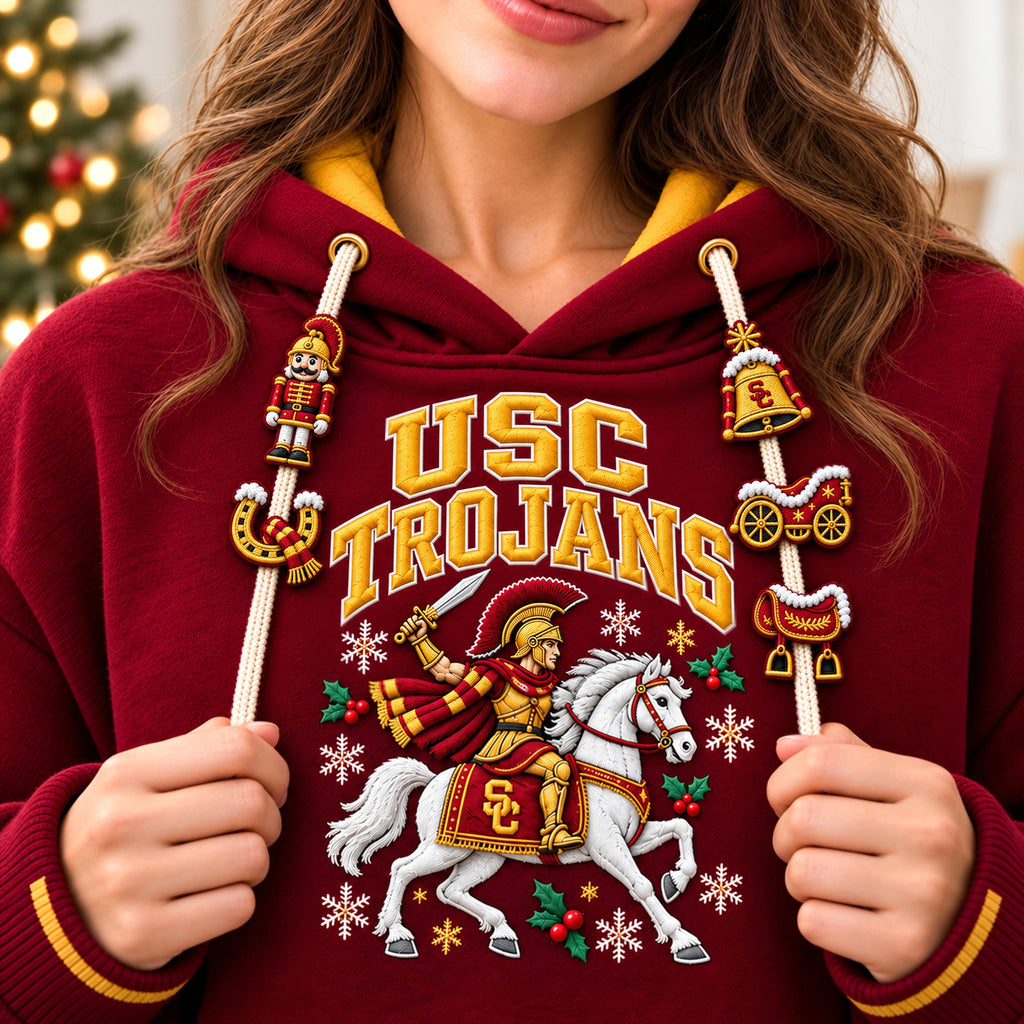 Premium USC Christmas Embroidered Charm Hoodie PVNA