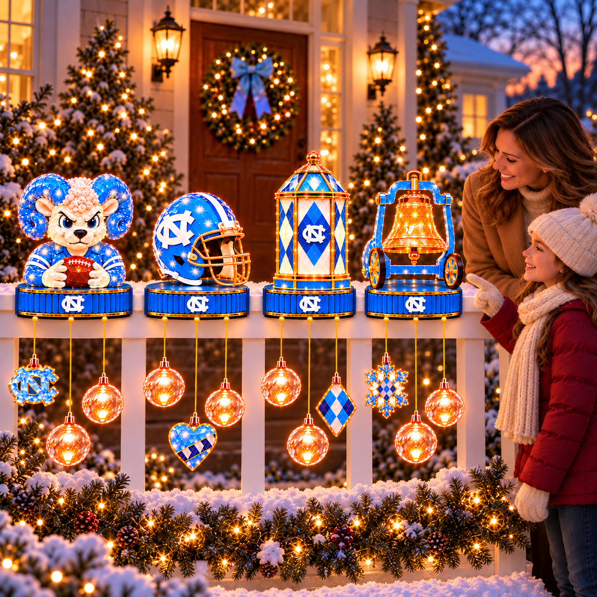 Premium UNC Outdoor Christmas Railing Ligh TTMH