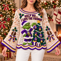 MNVK Women’s Premium Christmas Bell-Sleeve Sweater TMH