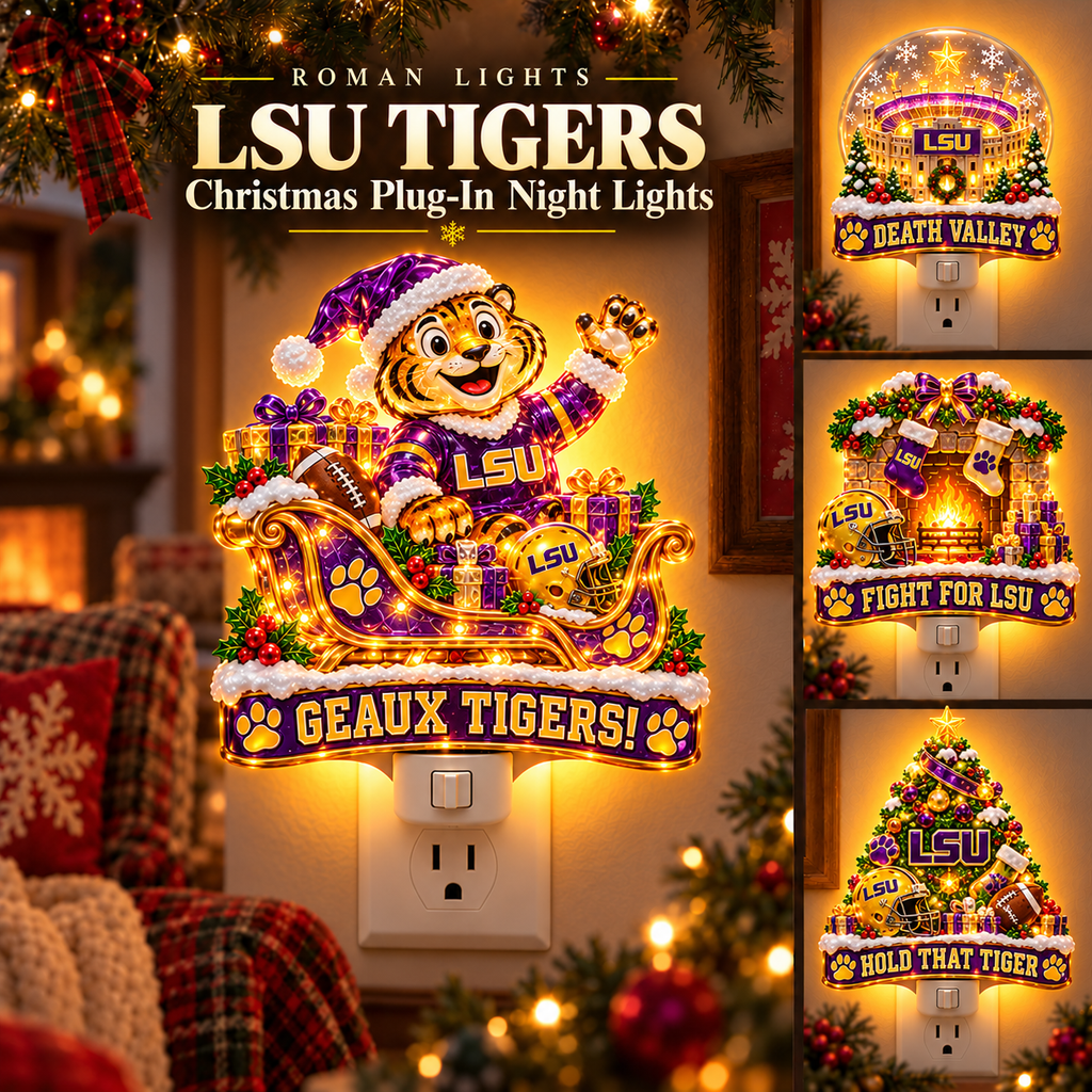 LSU Christmas Plug-In Night Light Set TMH
