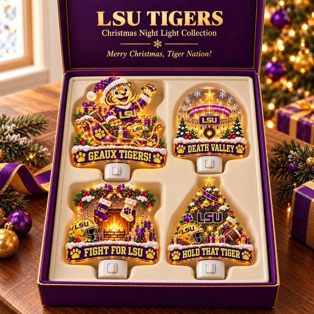 LSU Christmas Plug-In Night Light Set TMH