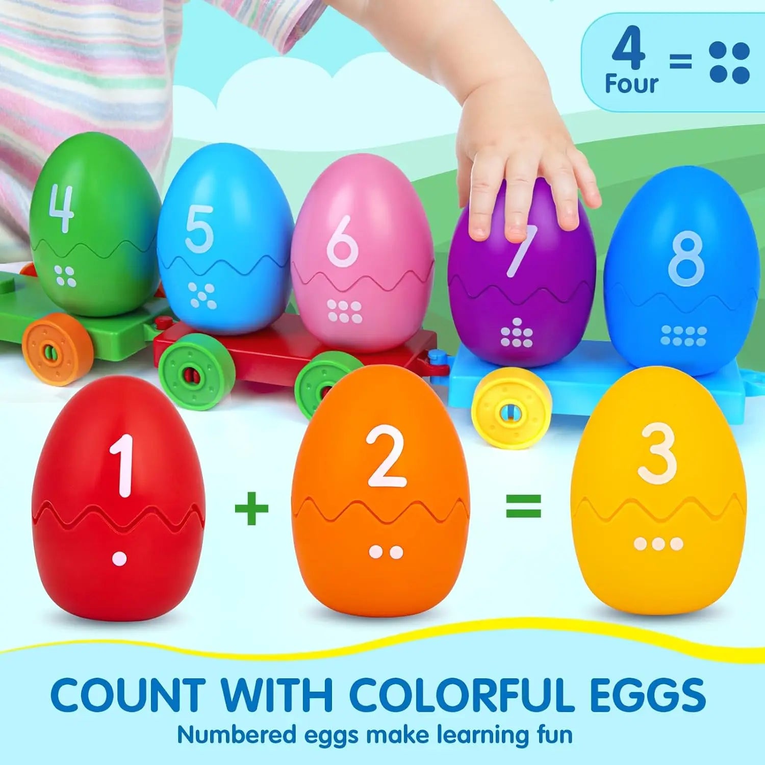 Toddler Learning Toys for 1 2 3 Years Old, Color Matching & Sorting Montessori Farm Train Set, Fine Motor Skill Gift for Toddler