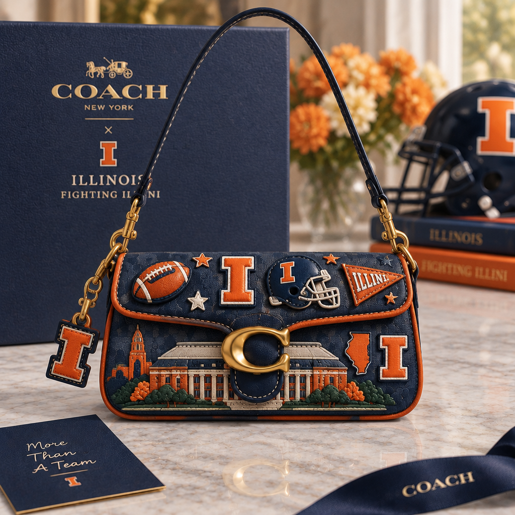 Illinois Fighting Illini Coach Shoulder Cross With Charm