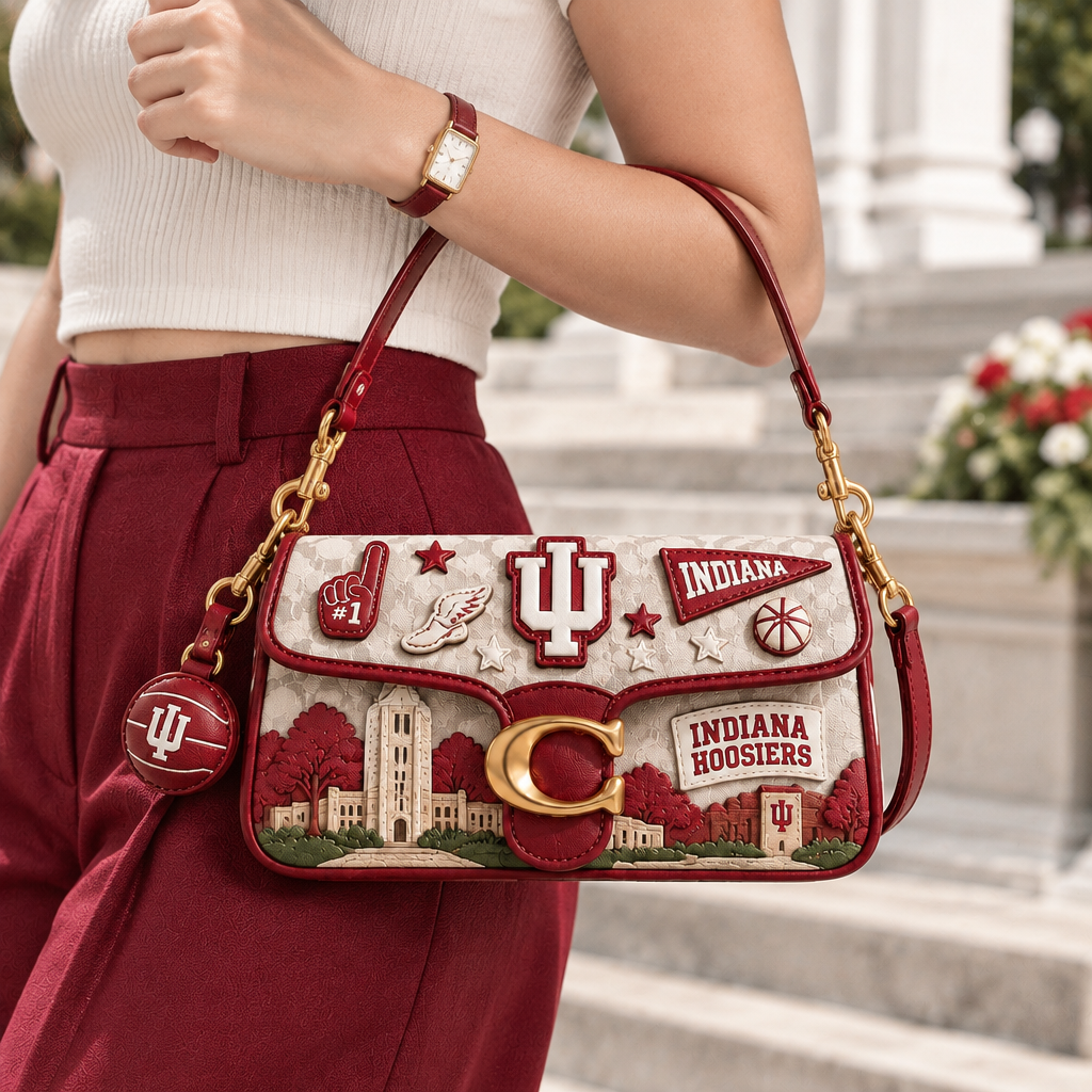Indiana Hoosiers Coach Shoulder Cross With Charm