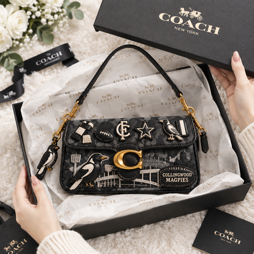 Collingwood Magpies Coach Shoulder Cross With Charm